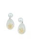 Korean Made Double Sided Glass Bubble with Preserved Flower Inside Vintage Stud Earring For Women 